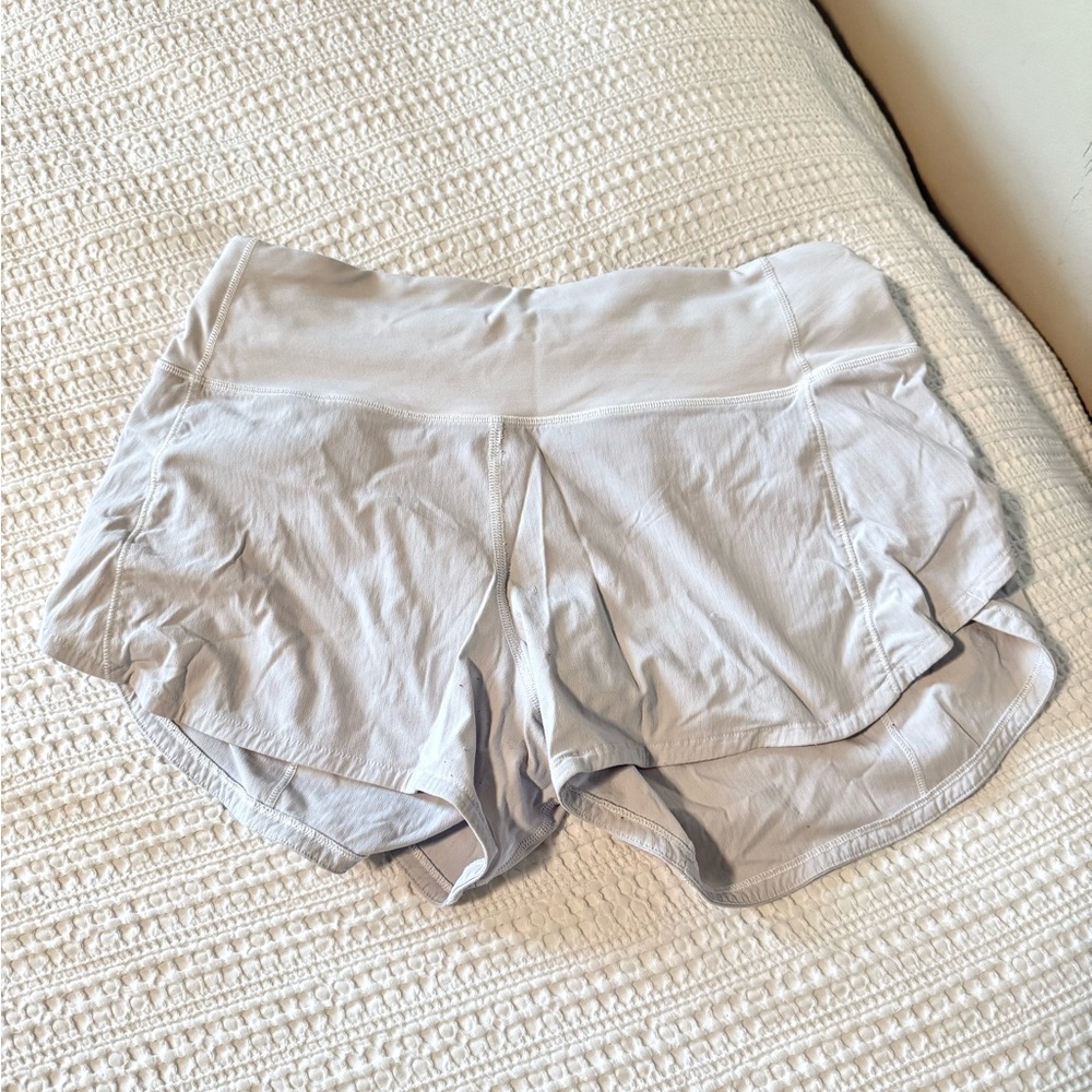 Lululemon White Running Shorts w/ Zip Pocket | Size 2